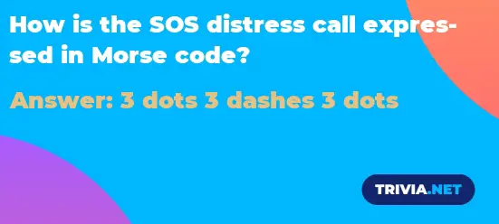 How Is The Sos Distress Call Expressed In Morse Code Trivia Net