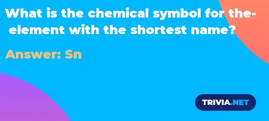 What Is The Chemical Symbol For The Element With The Shortest Name Trivia Net
