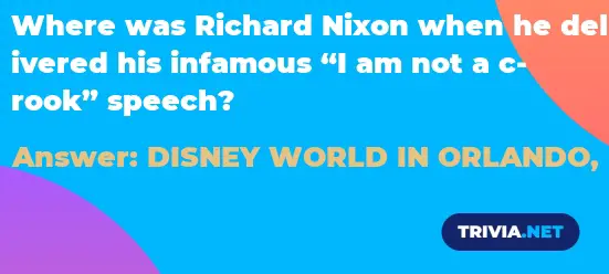 Where Was Richard Nixon When He Delivered His Infamous I Am Not A Crook Speech Trivia Net