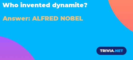 Who Invented Dynamite Trivia Net